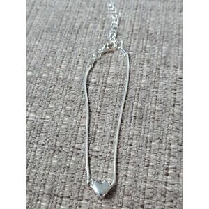 Silver Heart Bracelet Adjustable Snake Chain Minimalist Love Jewerly Gift